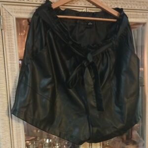 Sanctuary Black Faux Leather Shorts